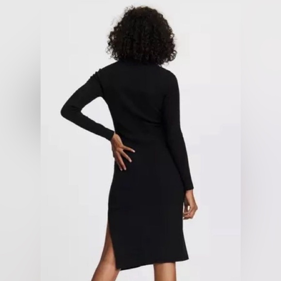 Rag and Bone half zip black ribbed knit dress - Picture 4 of 7